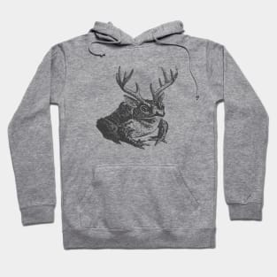 Horns, Antlers, and Frogcore: Vintage Aesthetics Meet Charming Toads and Frogs in a Quirky Design Hoodie